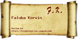 Faluba Korvin névjegykártya
